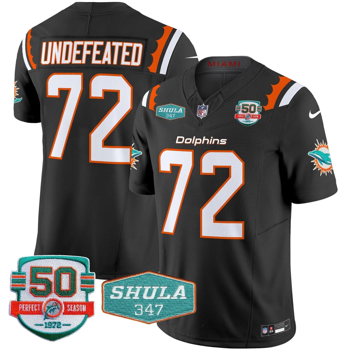 Dolphins 50th & Don Shula 347 Memorial Patch Vapor Limited Jersey - All Stitched - image 24