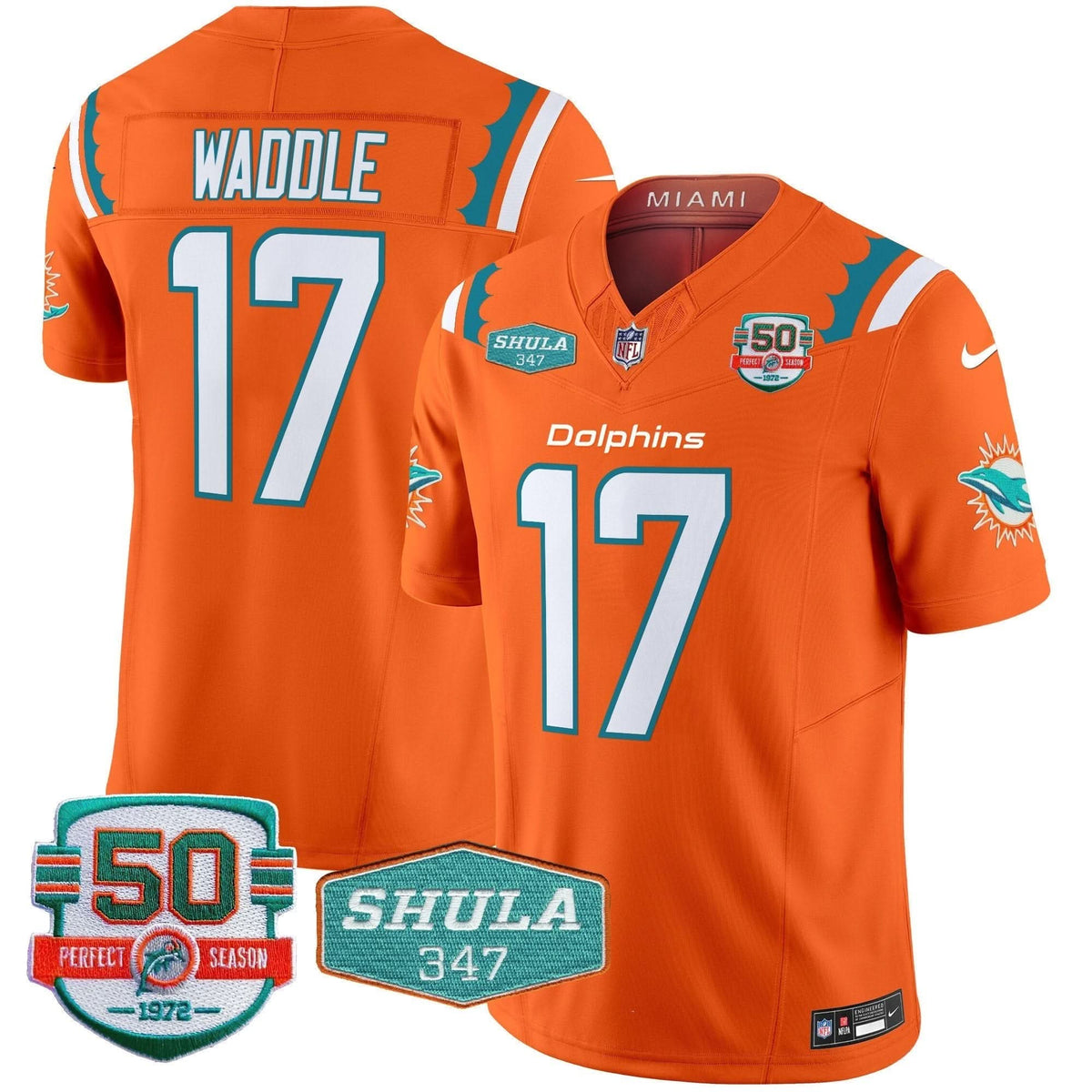 Dolphins 50th & Don Shula 347 Memorial Patch Vapor Limited Jersey - All Stitched - image 26
