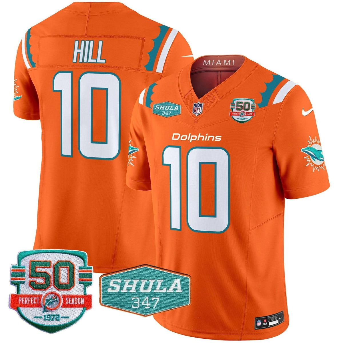 Dolphins 50th & Don Shula 347 Memorial Patch Vapor Limited Jersey - All Stitched - image 27
