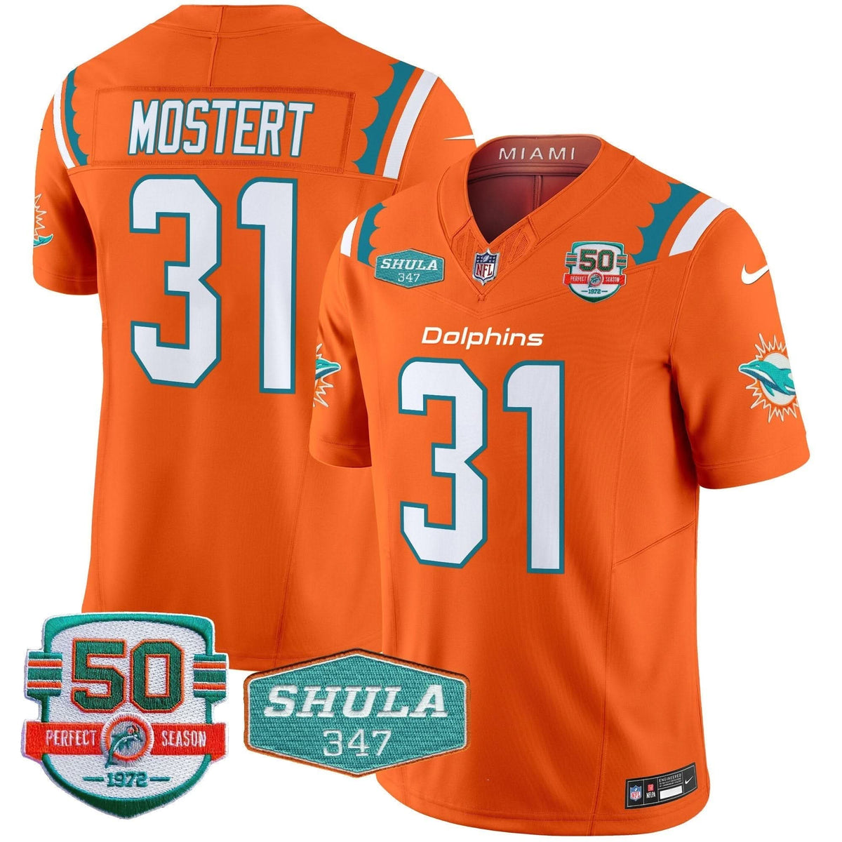 Dolphins 50th & Don Shula 347 Memorial Patch Vapor Limited Jersey - All Stitched - image 28
