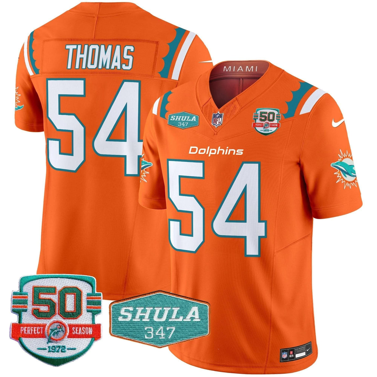 Dolphins 50th & Don Shula 347 Memorial Patch Vapor Limited Jersey - All Stitched - image 30