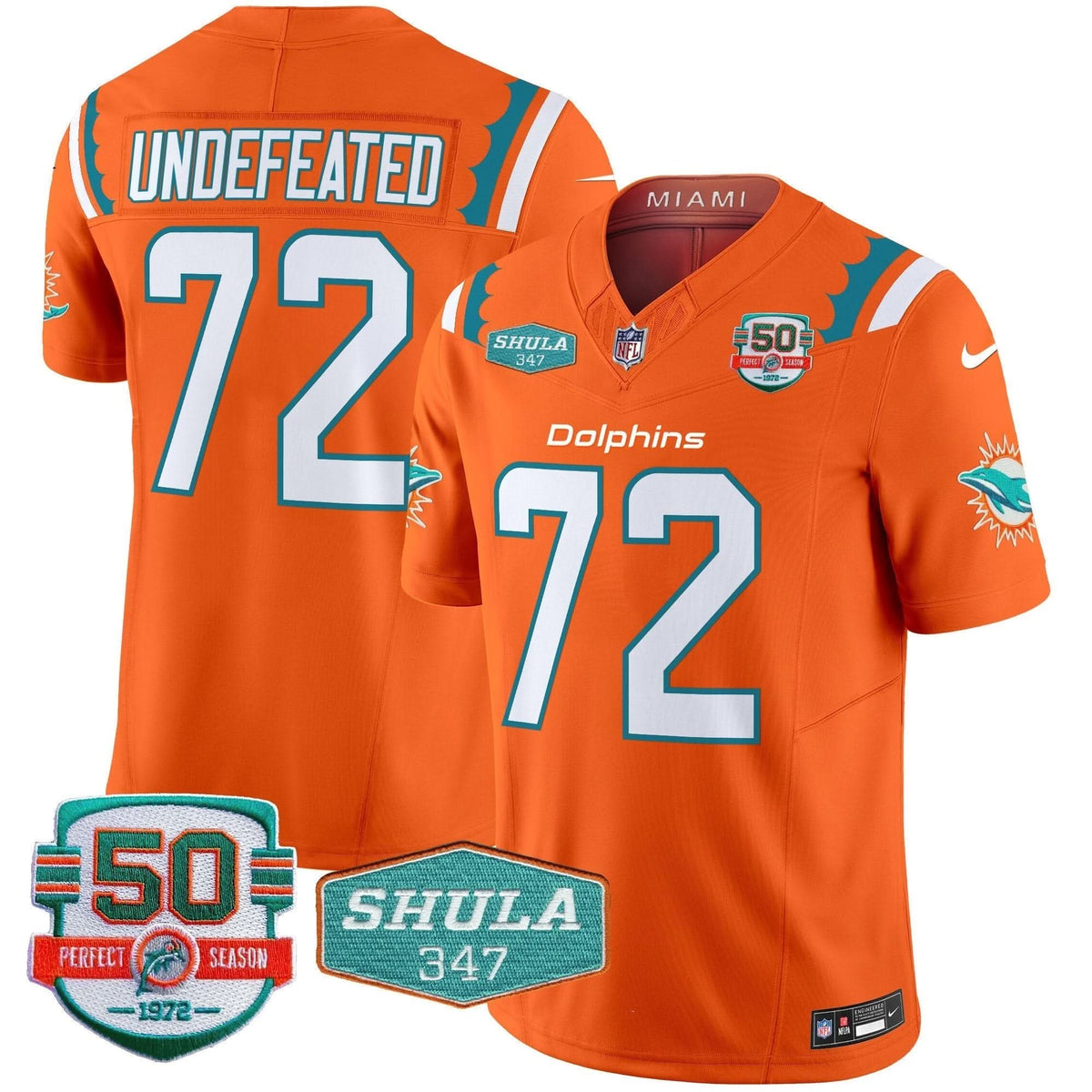 Dolphins 50th & Don Shula 347 Memorial Patch Vapor Limited Jersey - All Stitched - image 32