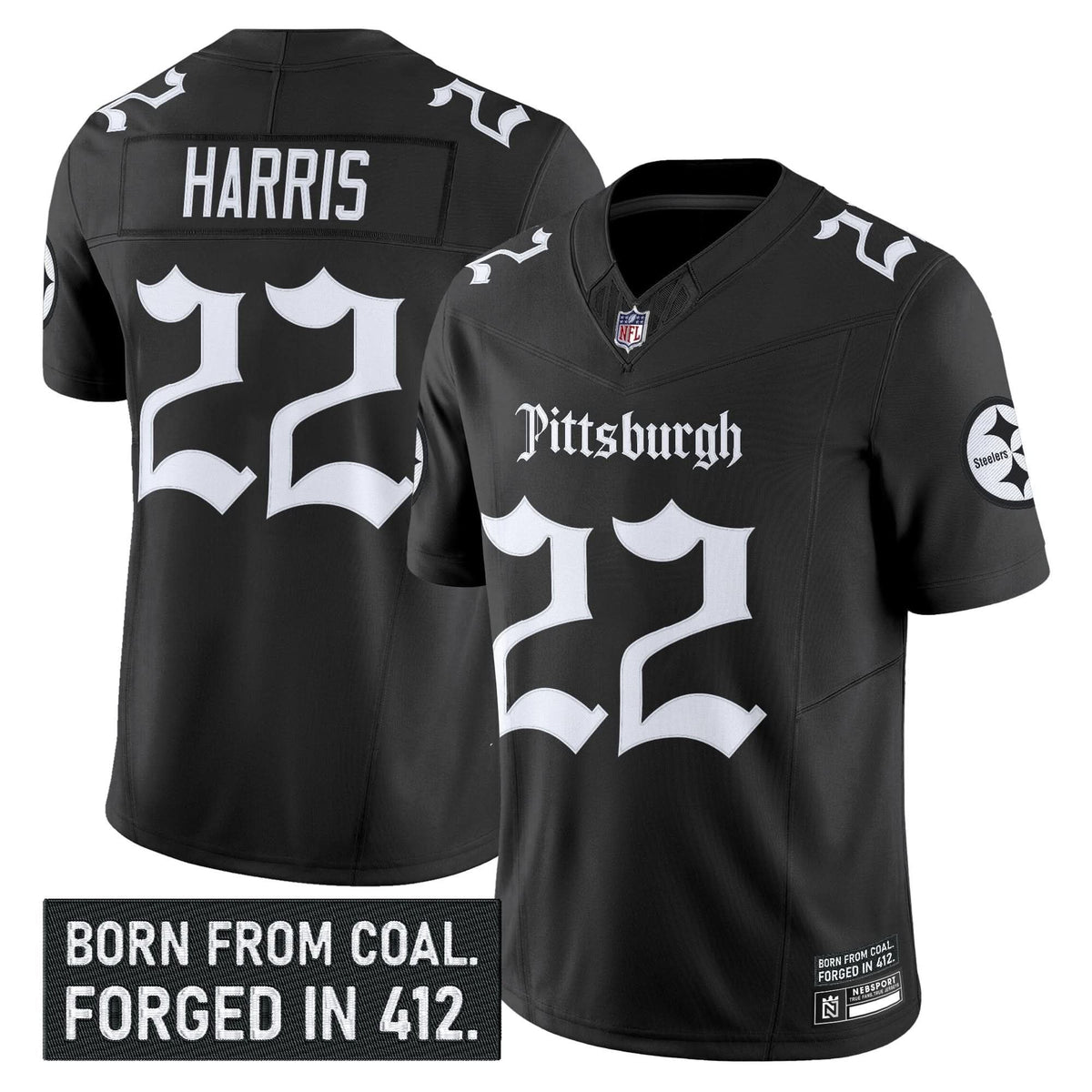 Pittsburgh Steelers 'Gothic Steel City Edition' Vapor Limited Jersey - All Stitched - image 6