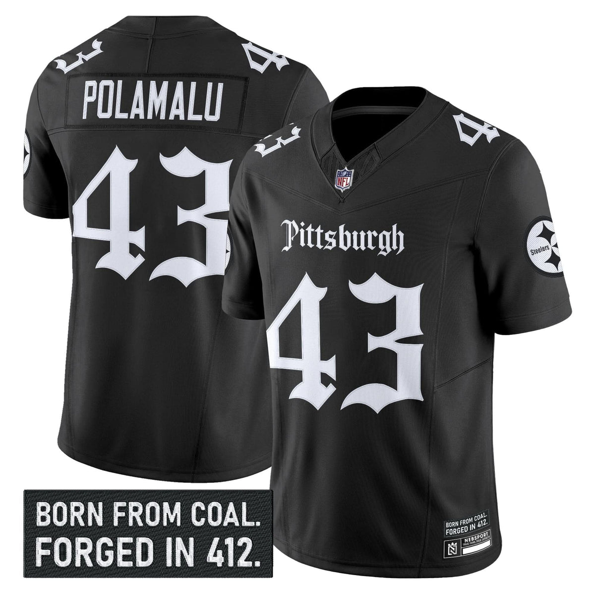 Pittsburgh Steelers 'Gothic Steel City Edition' Vapor Limited Jersey - All Stitched - image 7