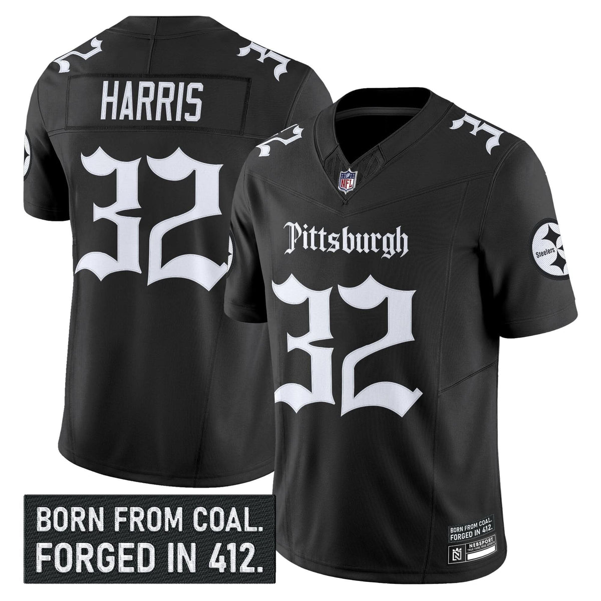 Pittsburgh Steelers 'Gothic Steel City Edition' Vapor Limited Jersey - All Stitched - image 9
