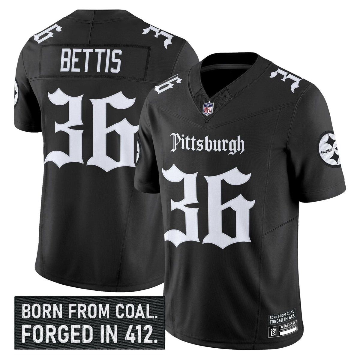 Pittsburgh Steelers 'Gothic Steel City Edition' Vapor Limited Jersey - All Stitched - image 10