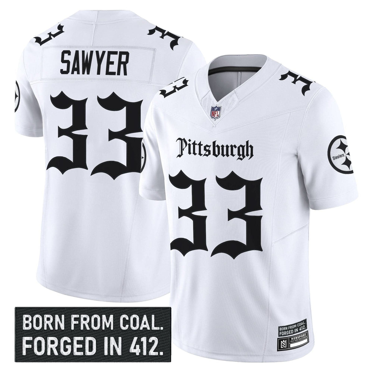 Pittsburgh Steelers 'Gothic Steel City Edition' Vapor Limited Jersey - All Stitched - image 11