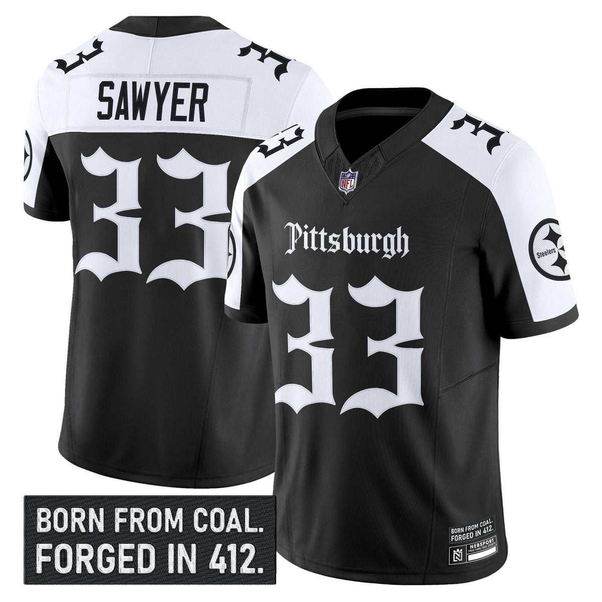 Pittsburgh Steelers 'Gothic Steel City Edition' Vapor Limited Jersey - All Stitched - image 21