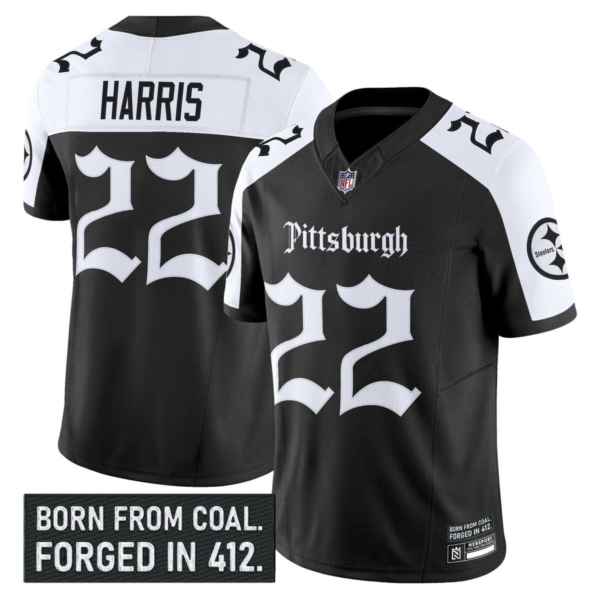 Pittsburgh Steelers 'Gothic Steel City Edition' Vapor Limited Jersey - All Stitched - image 26