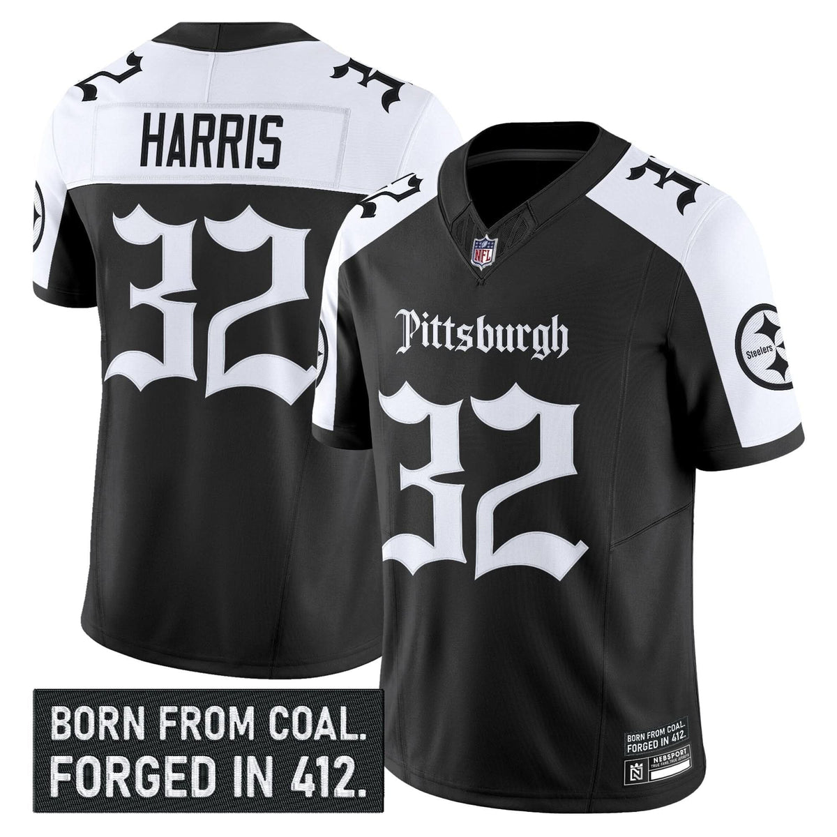 Pittsburgh Steelers 'Gothic Steel City Edition' Vapor Limited Jersey - All Stitched - image 29