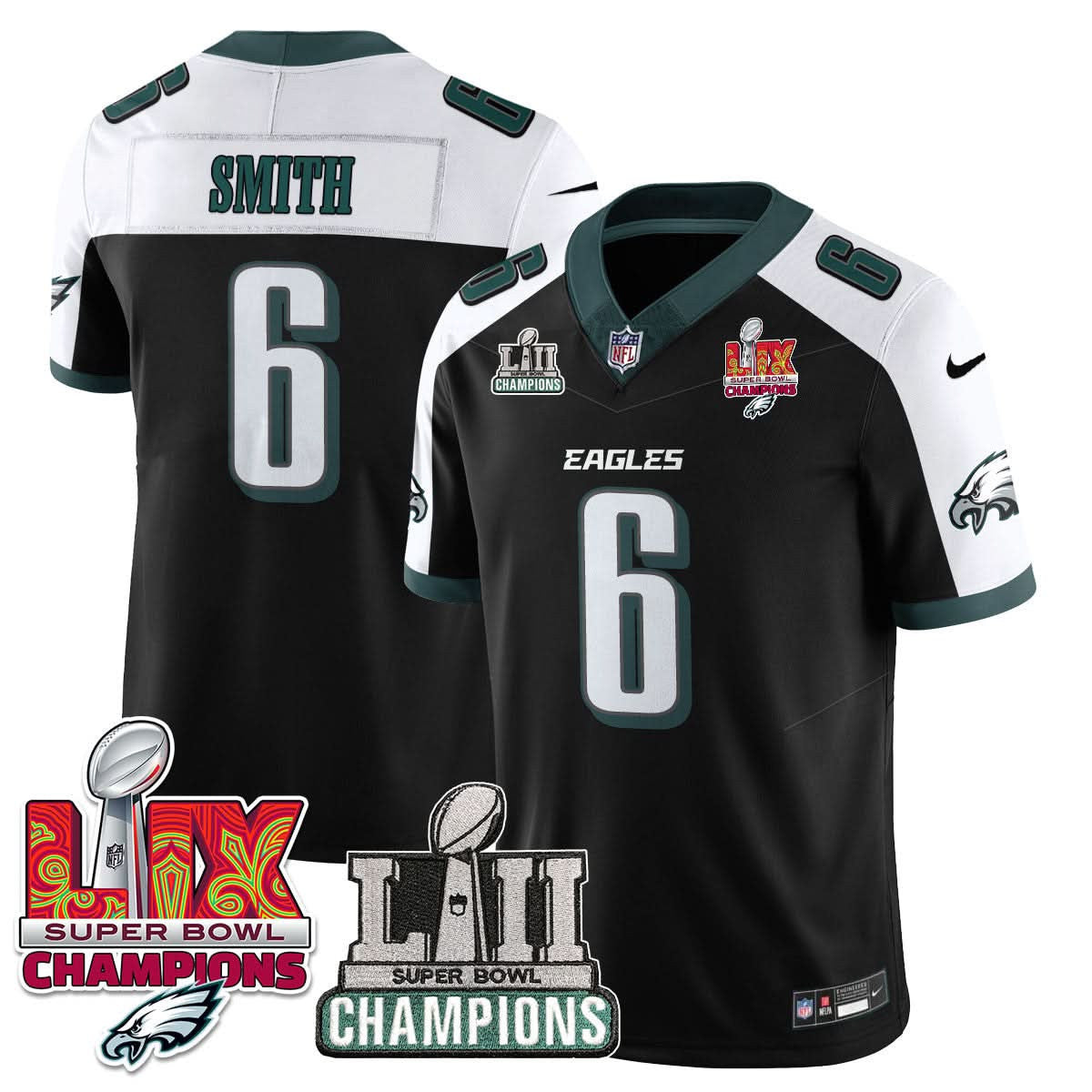 Philadelphia Eagles LII-LIX Super Bowl Champions Vapor Limited Jersey - All Stitched - image 7