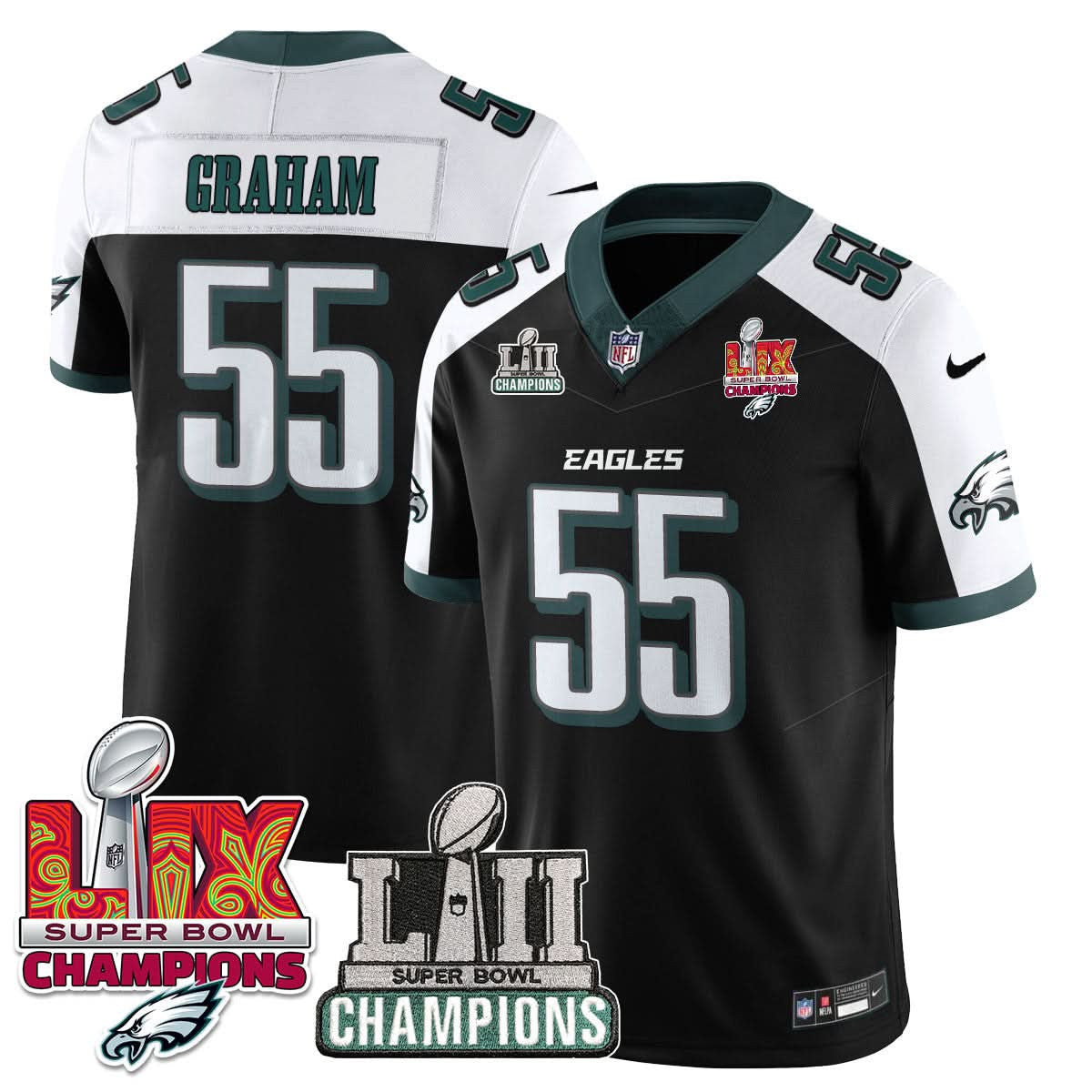 Philadelphia Eagles LII-LIX Super Bowl Champions Vapor Limited Jersey - All Stitched - image 9