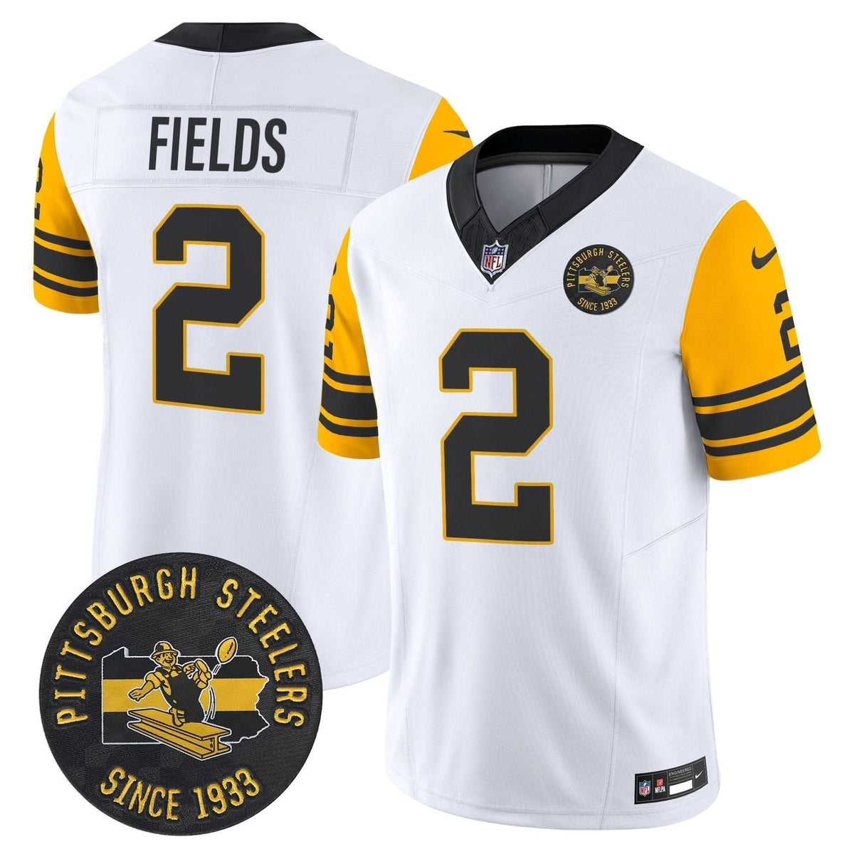 Pittsburgh Steelers Throwback 1962 Vapor Limited Jersey - Est. 1933 Patch - All Stitched - image 11