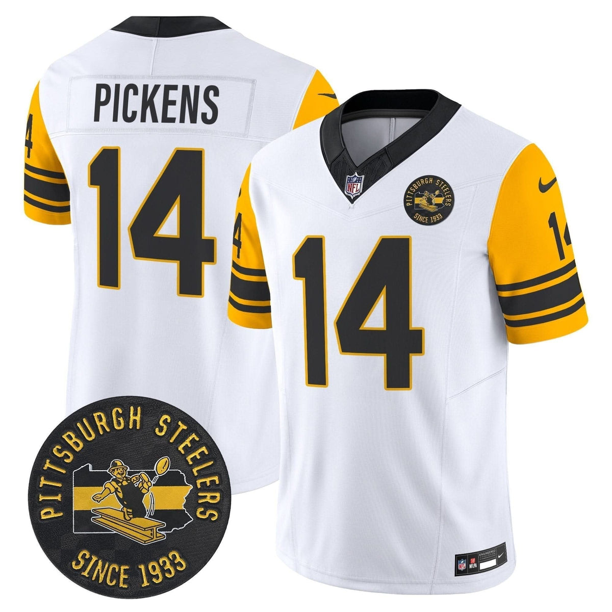 Pittsburgh Steelers Throwback 1962 Vapor Limited Jersey - Est. 1933 Patch - All Stitched - image 13