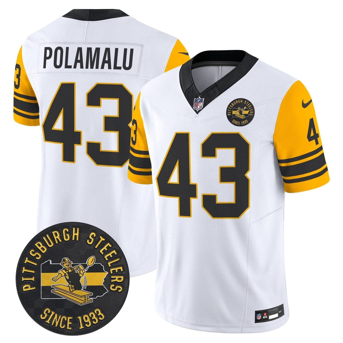 Pittsburgh Steelers Throwback 1962 Vapor Limited Jersey - Est. 1933 Patch - All Stitched - image 15