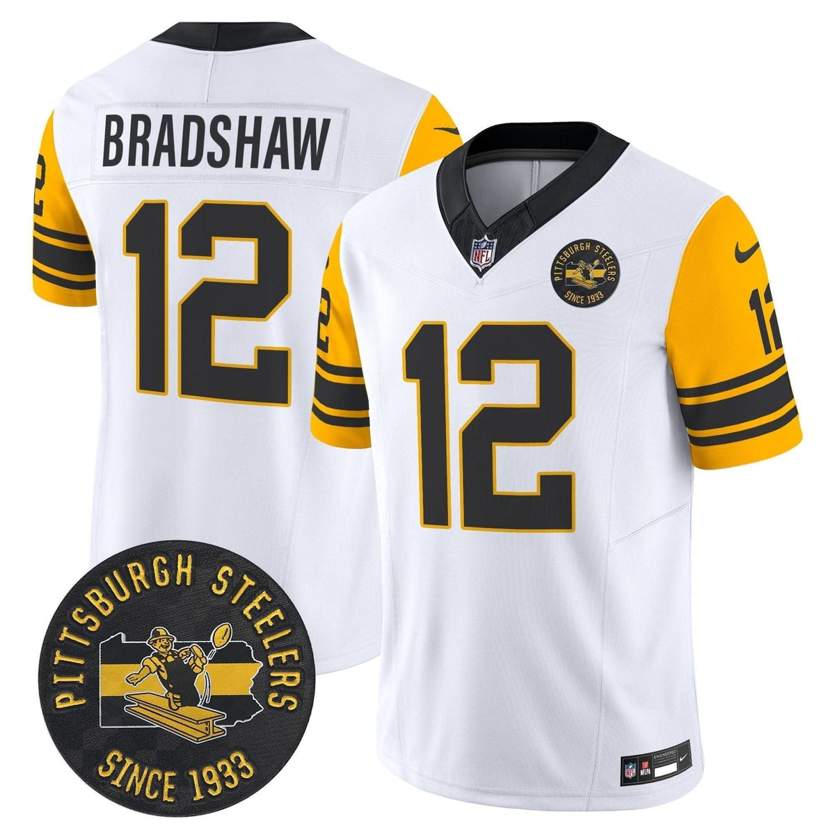 Pittsburgh Steelers Throwback 1962 Vapor Limited Jersey - Est. 1933 Patch - All Stitched - image 16