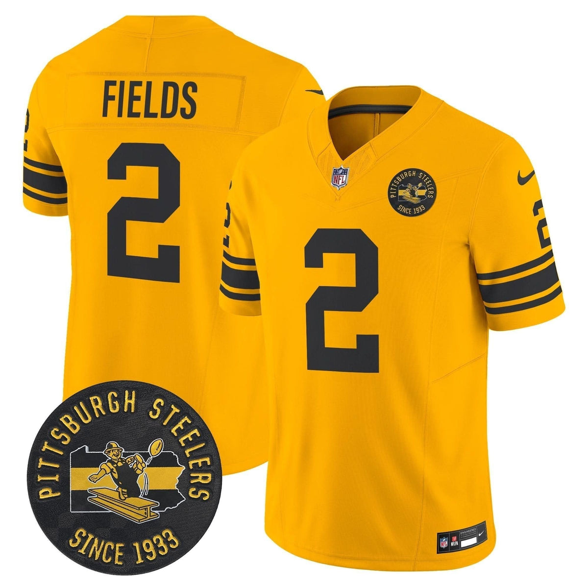 Pittsburgh Steelers Throwback 1962 Vapor Limited Jersey - Est. 1933 Patch - All Stitched - image 21