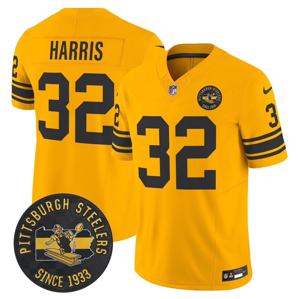 Pittsburgh Steelers Throwback 1962 Vapor Limited Jersey - Est. 1933 Patch - All Stitched - image 27