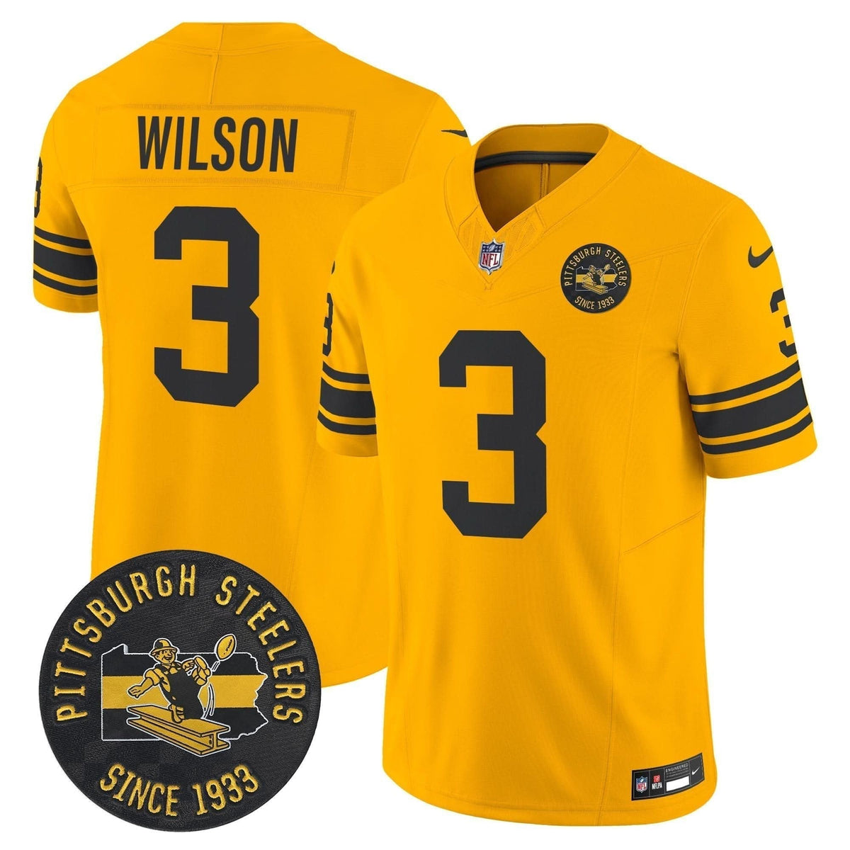 Pittsburgh Steelers Throwback 1962 Vapor Limited Jersey - Est. 1933 Patch - All Stitched - image 29