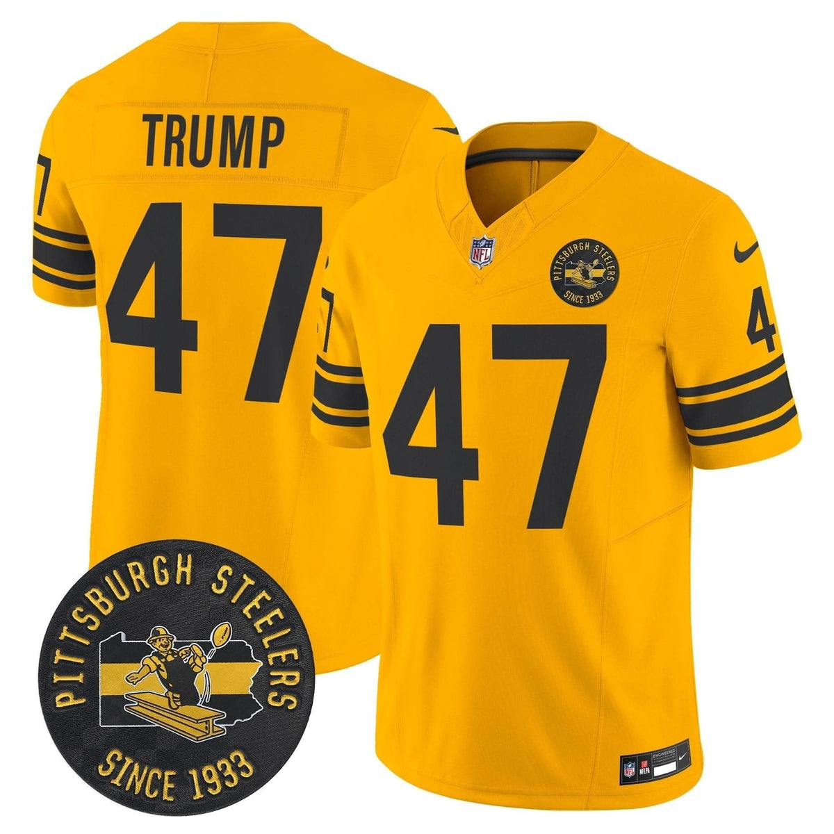 Pittsburgh Steelers Throwback 1962 Vapor Limited Jersey - Est. 1933 Patch - All Stitched - image 30