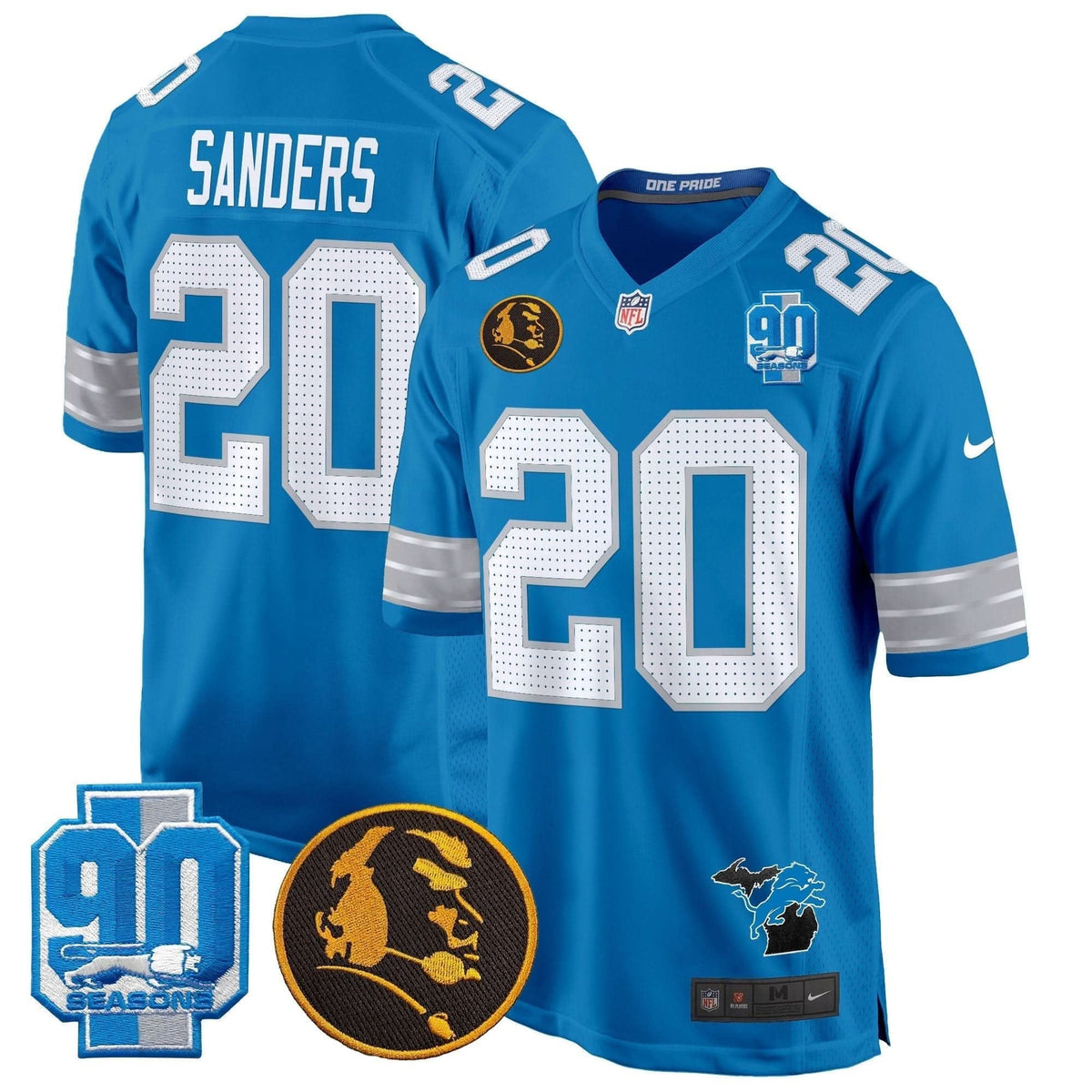 Detroit Lions 2024 90th & John Madden Patch Game Jersey - All Stitched - image 26