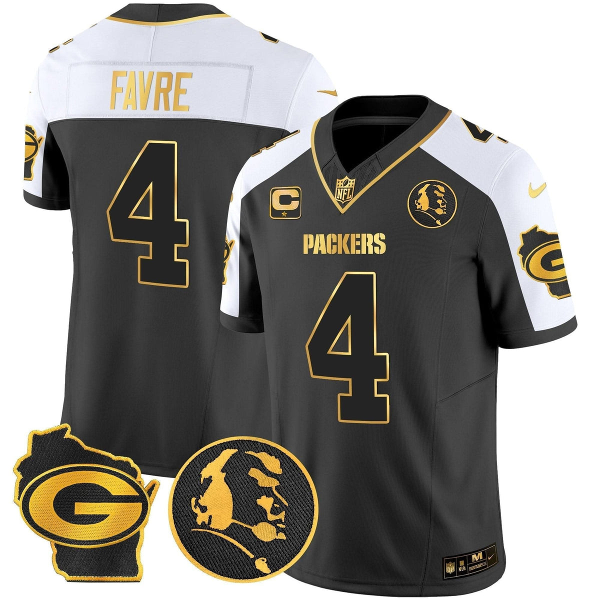 Packers John Madden & Home Patch Gold Vapor Limited Jersey - All Stitched - image 6