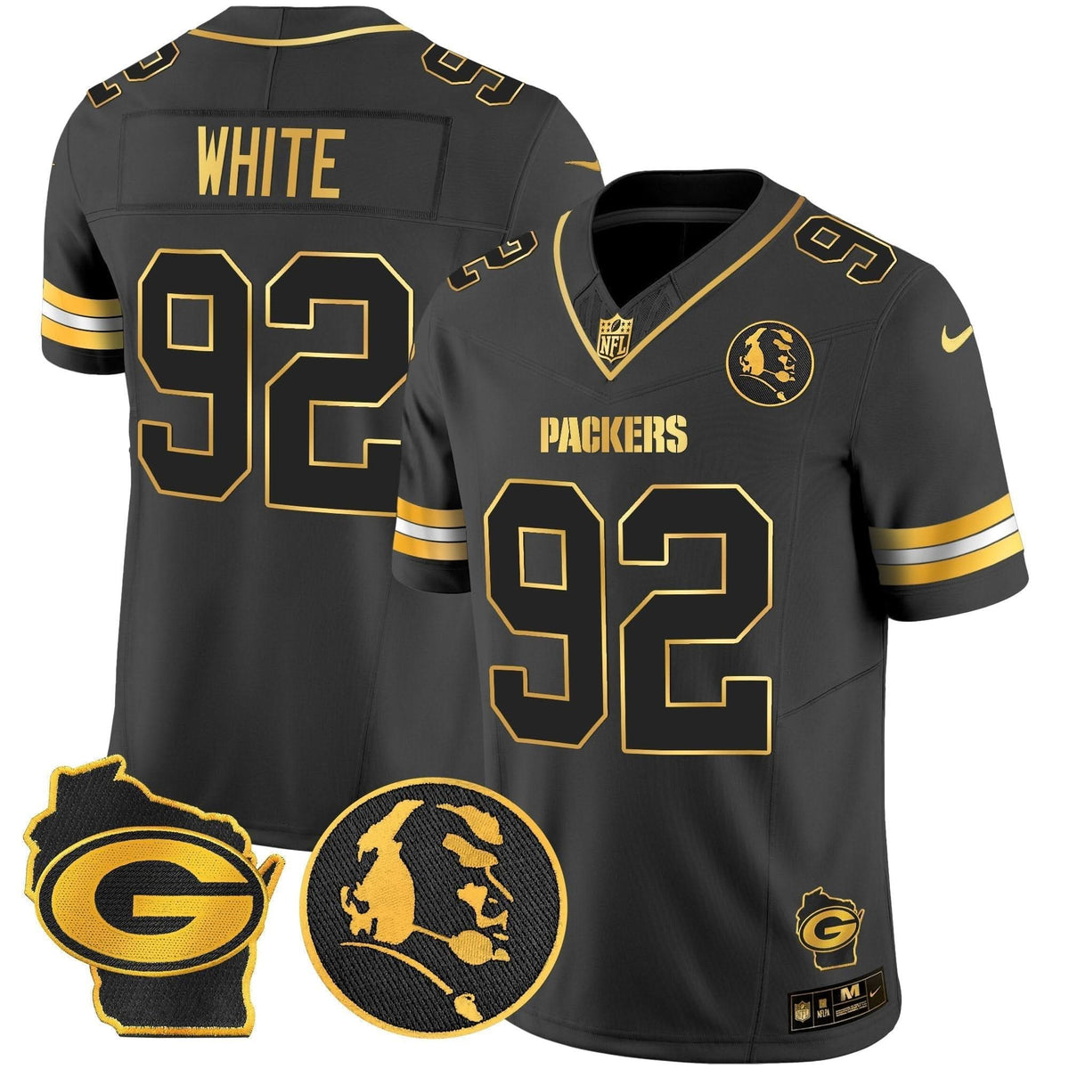 Packers John Madden & Home Patch Gold Vapor Limited Jersey - All Stitched - image 23