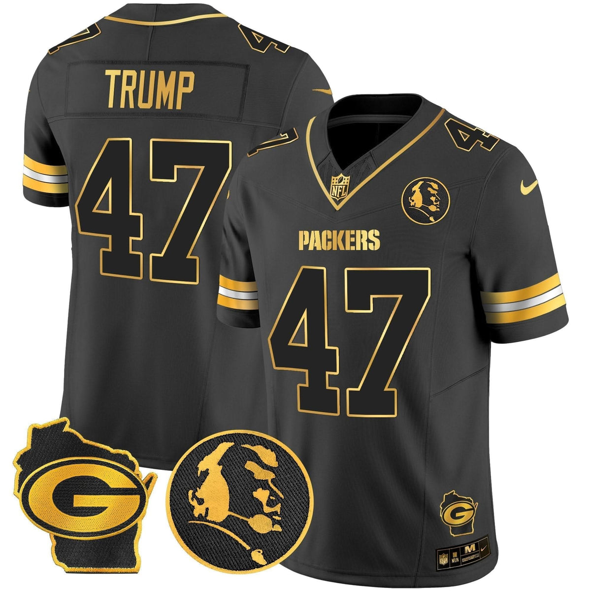 Packers John Madden & Home Patch Gold Vapor Limited Jersey - All Stitched - image 24