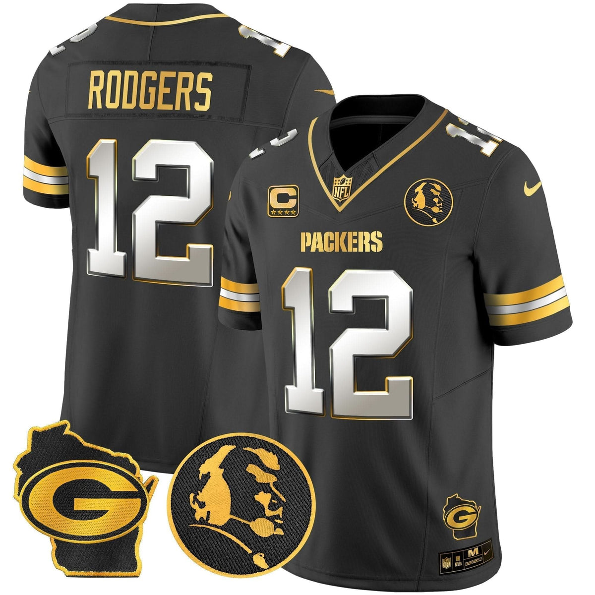 Packers John Madden & Home Patch Gold Vapor Limited Jersey - All Stitched - image 29