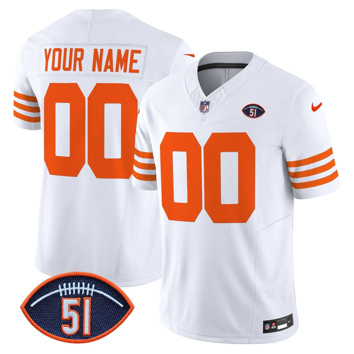 Chicago Bears Dick Butkus Patch Throwback Vapor Limited Custom Jersey - All Stitched - image 4