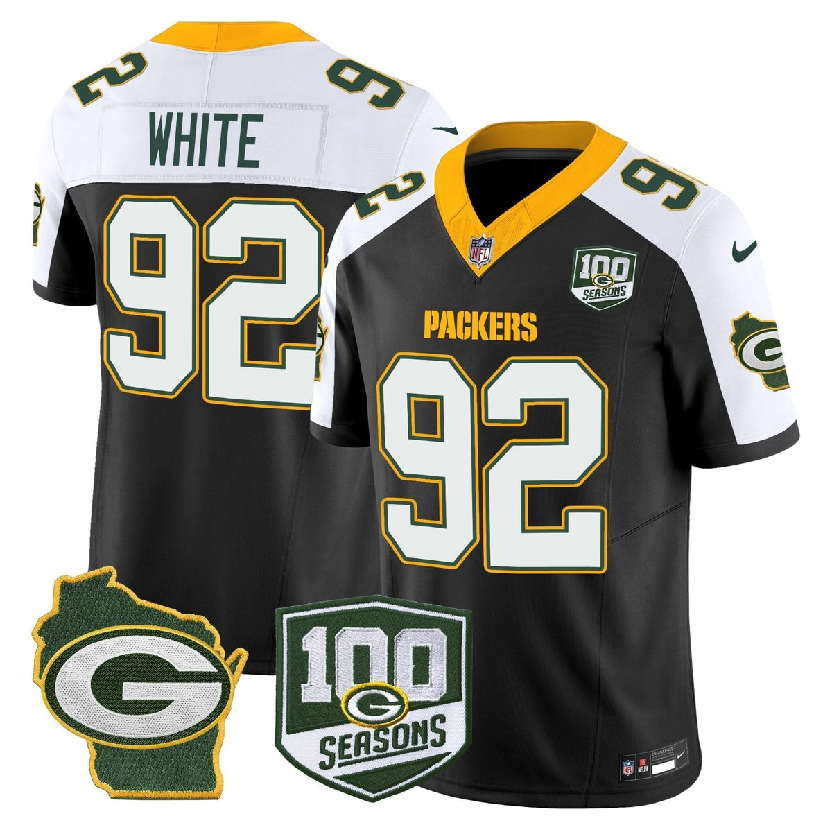 Packers 100th Season & Home Patch Vapor Limited Jersey - All Stitched - image 7