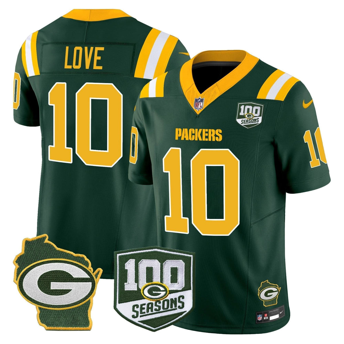 Packers 100th Season & Home Patch Vapor Limited Jersey - All Stitched - image 15