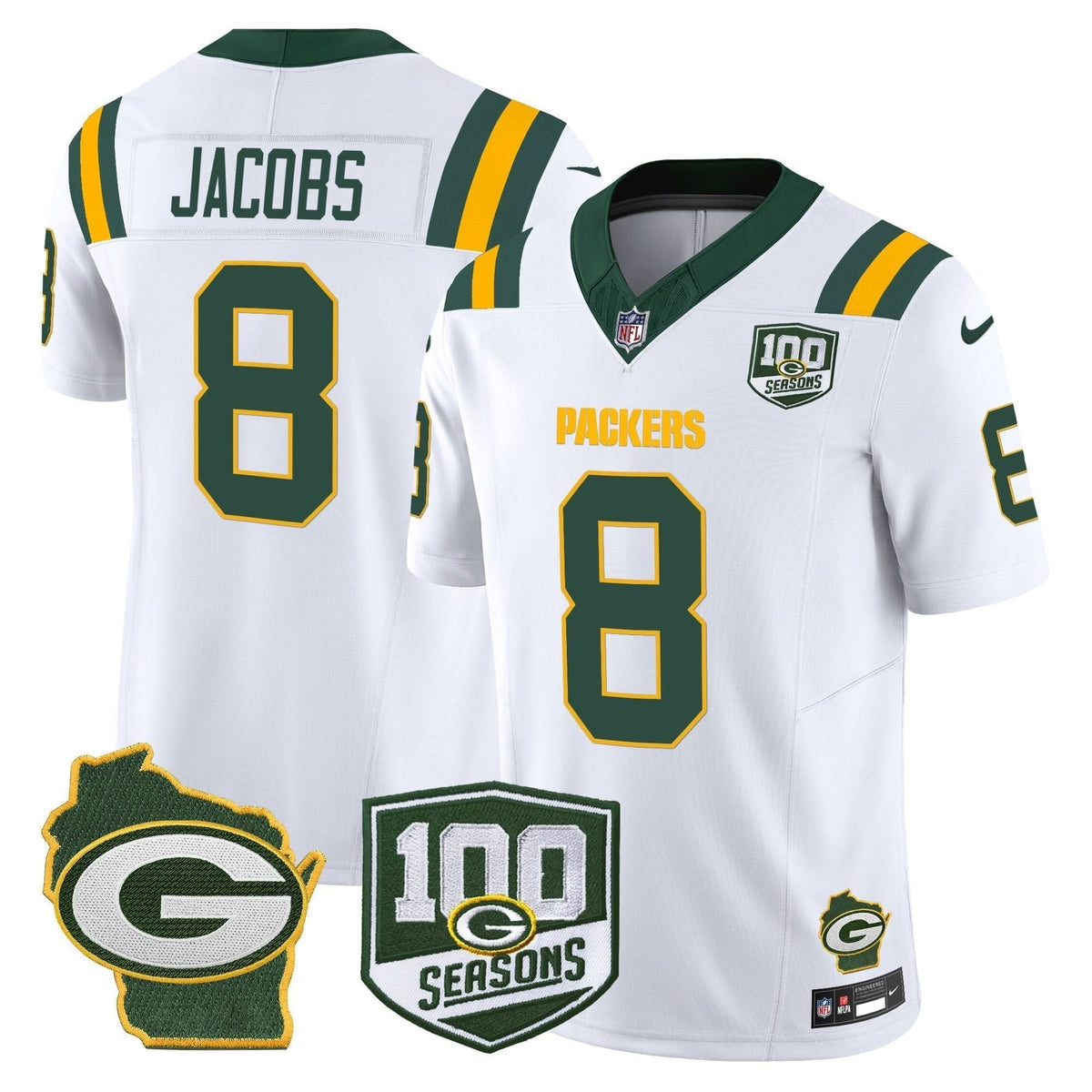 Packers 100th Season & Home Patch Vapor Limited Jersey - All Stitched - image 23