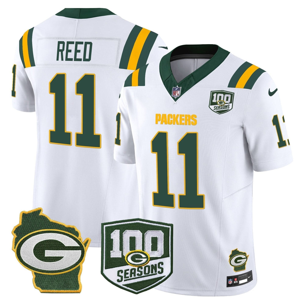 Packers 100th Season & Home Patch Vapor Limited Jersey - All Stitched - image 25