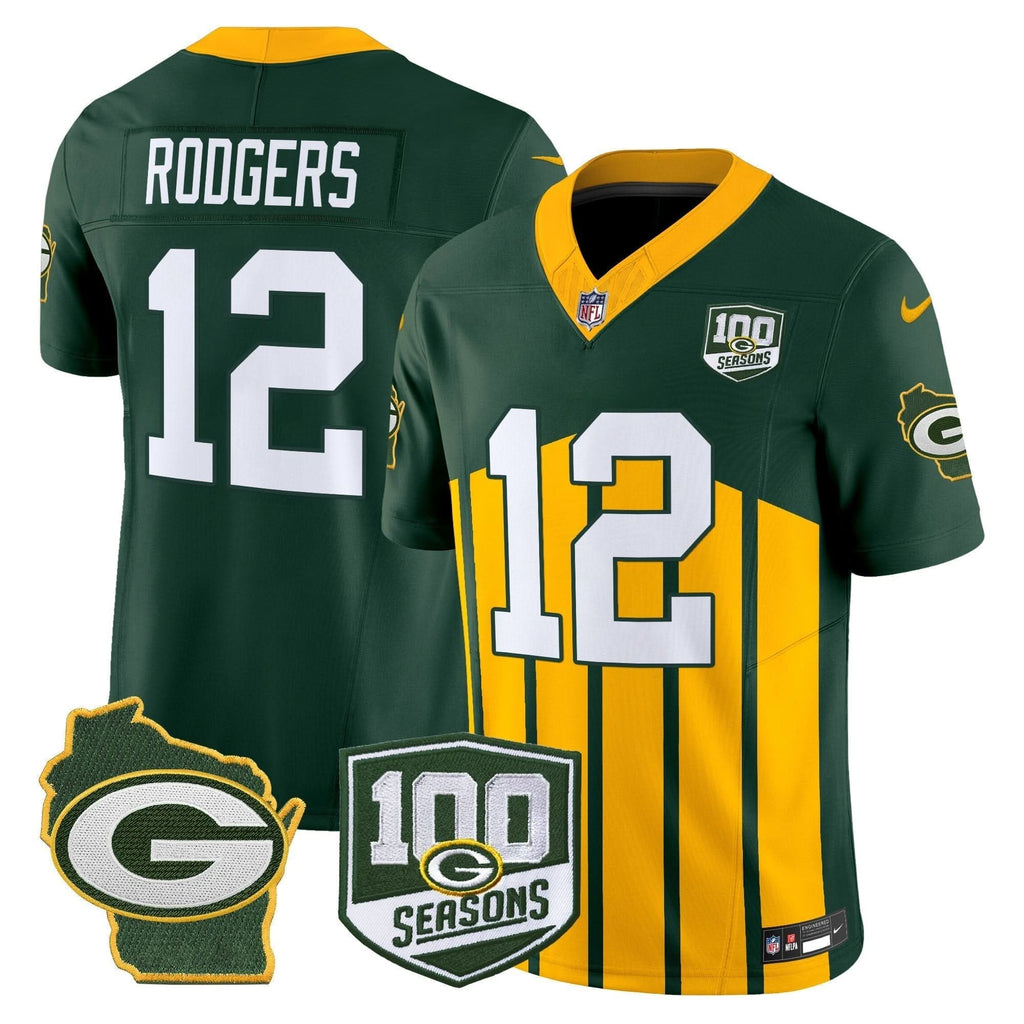 Packers 100th Season & Home Patch Vapor Limited Jersey - All Stitched - image 47