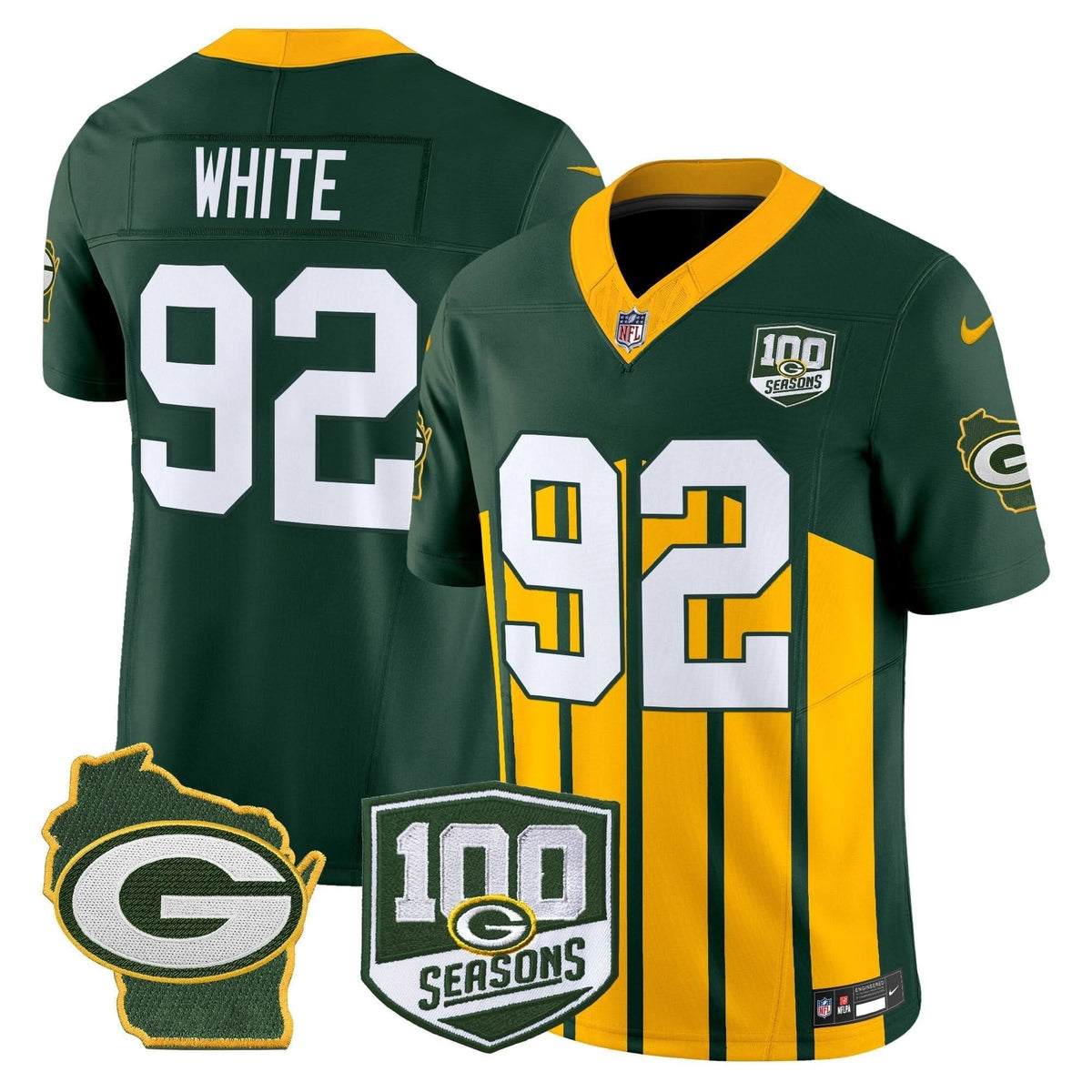 Packers 100th Season & Home Patch Vapor Limited Jersey - All Stitched - image 49