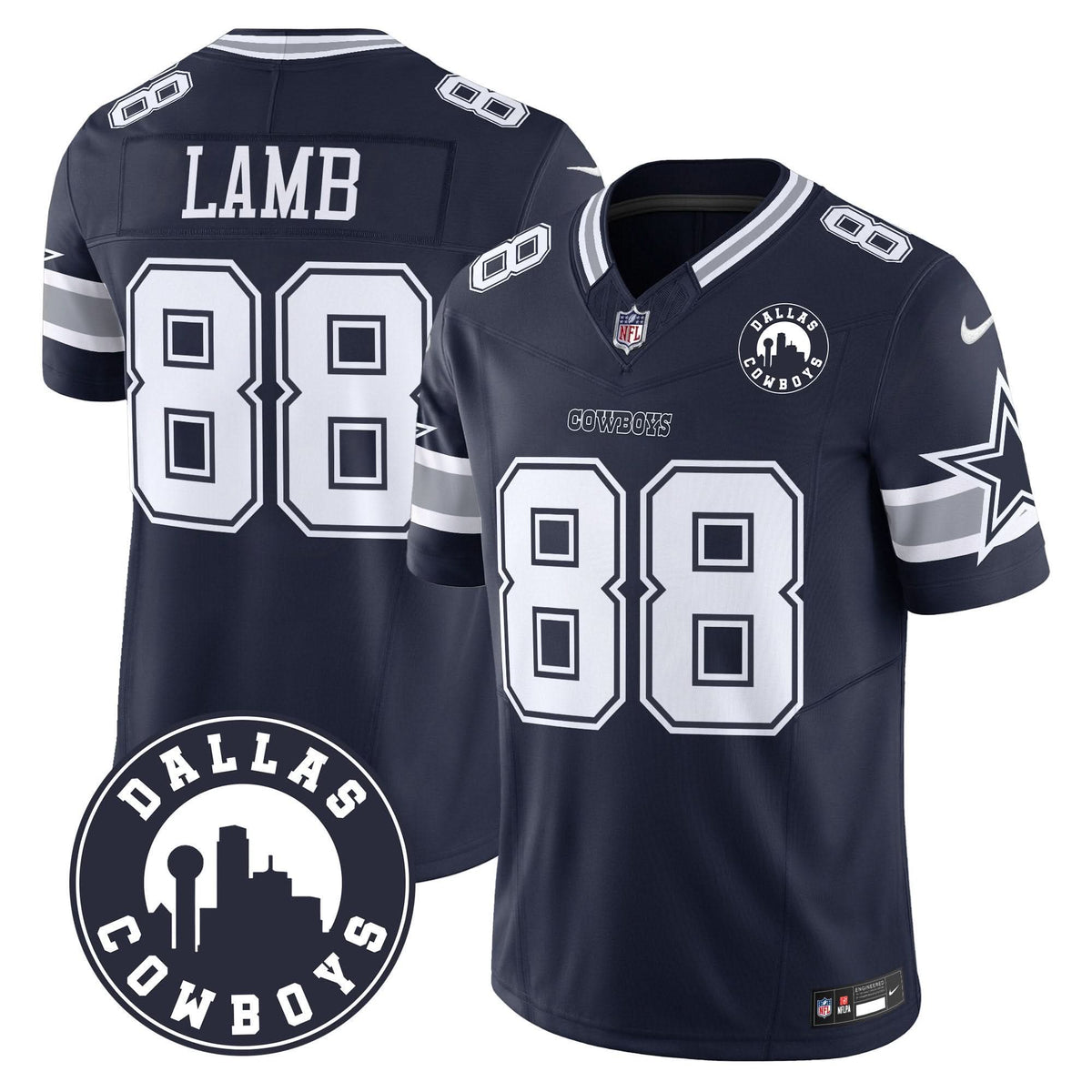 Cowboys "Dallas City" Patch Vapor Limited Jersey - All Stitched - image 3