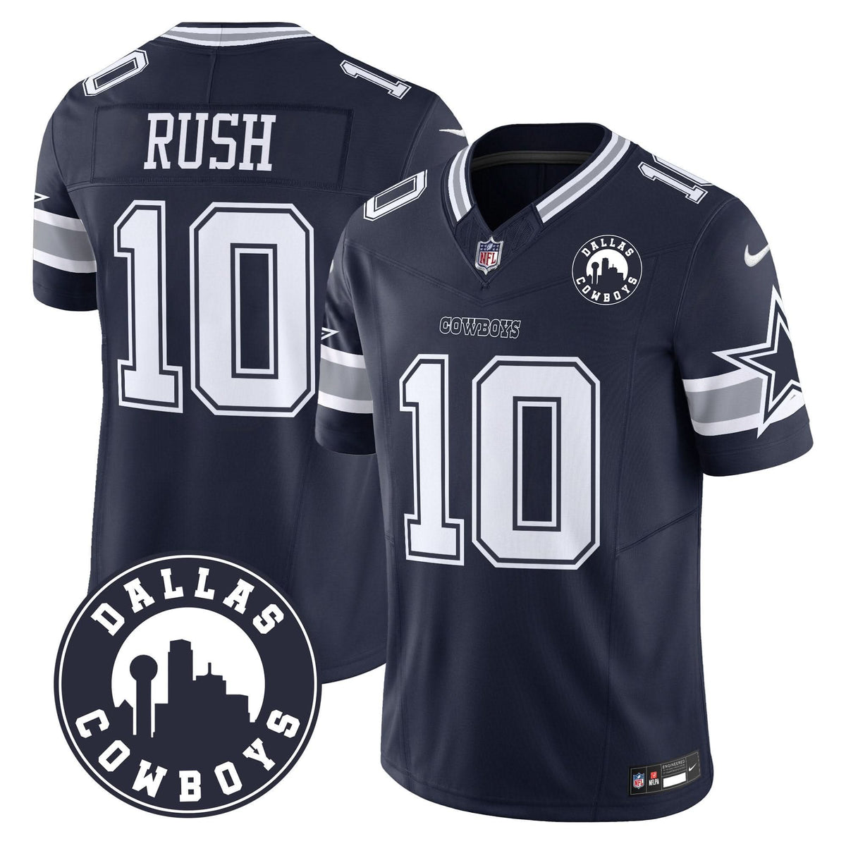Cowboys "Dallas City" Patch Vapor Limited Jersey - All Stitched - image 5