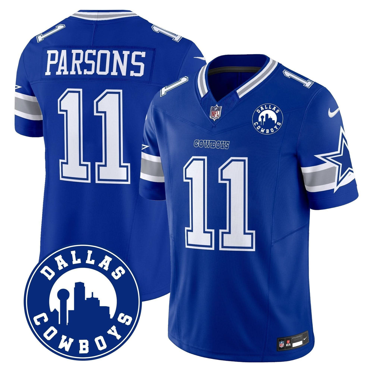 Cowboys "Dallas City" Patch Vapor Limited Jersey - All Stitched - image 8