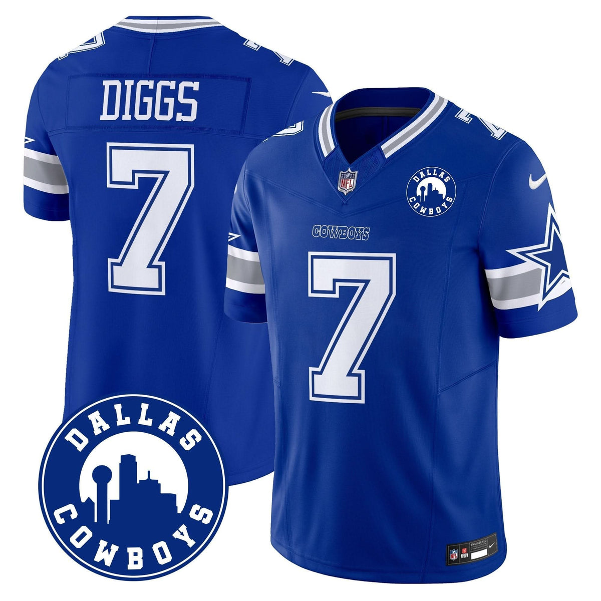 Cowboys "Dallas City" Patch Vapor Limited Jersey - All Stitched - image 11