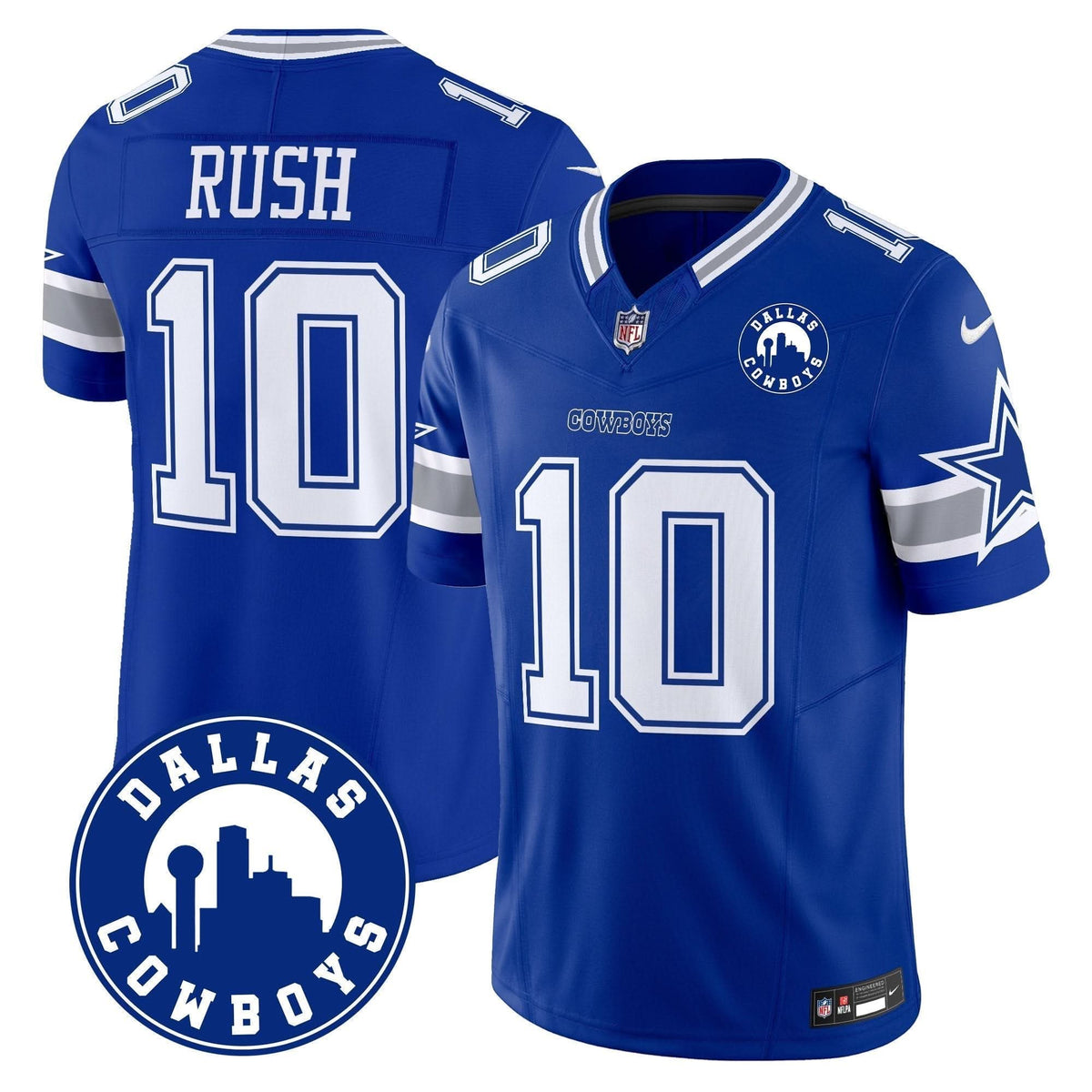 Cowboys "Dallas City" Patch Vapor Limited Jersey - All Stitched - image 12