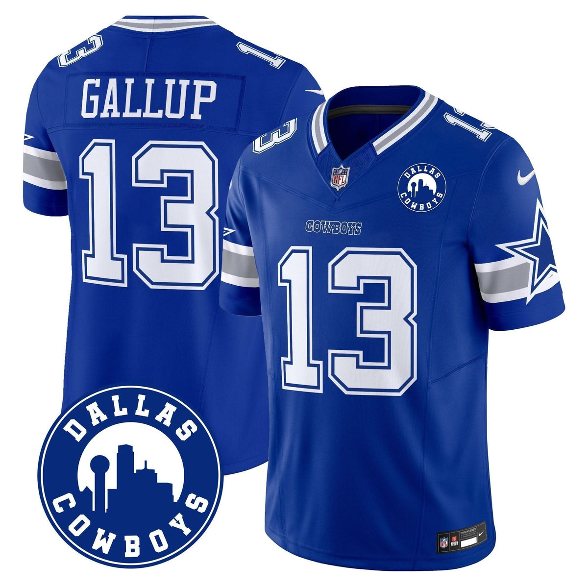Cowboys "Dallas City" Patch Vapor Limited Jersey - All Stitched - image 13
