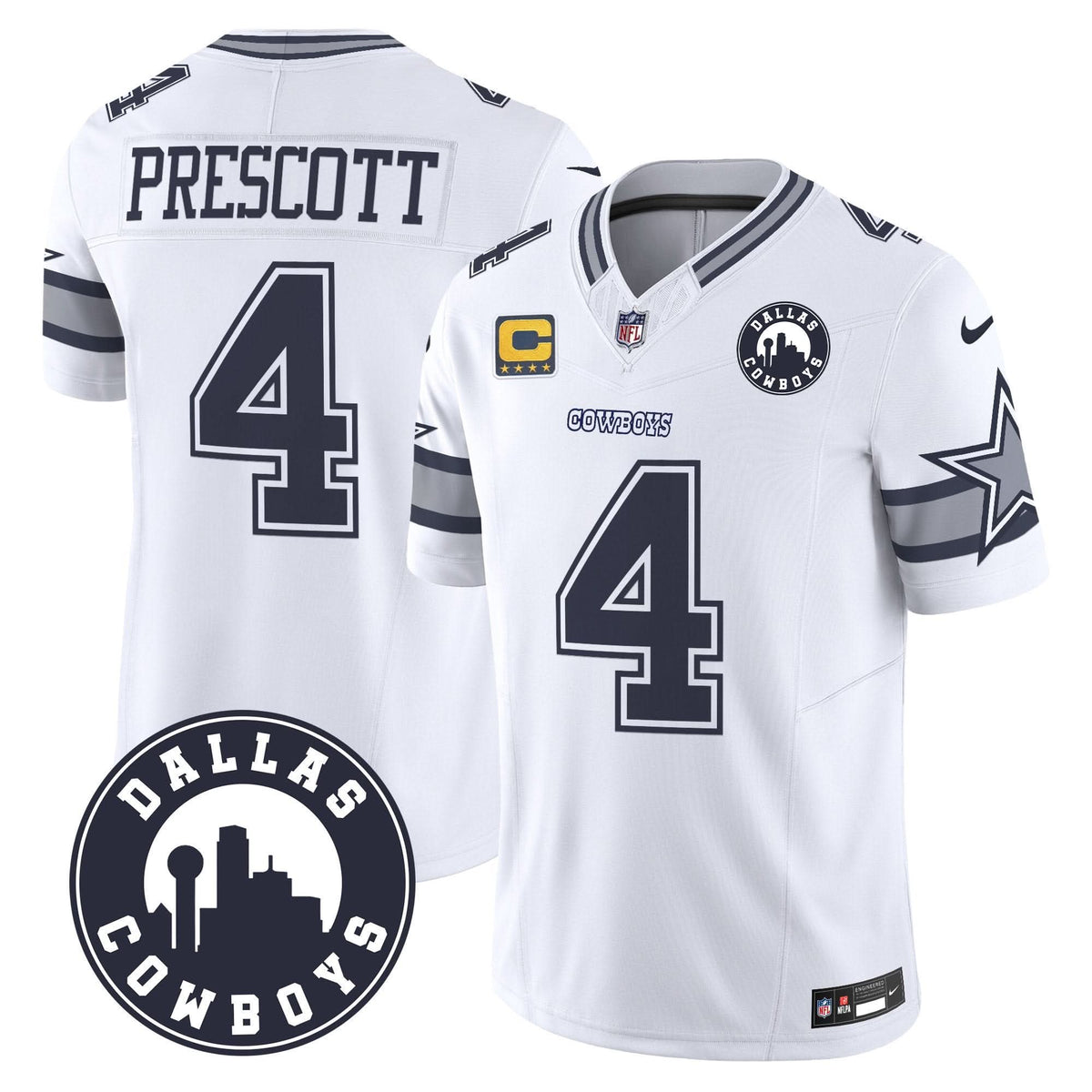 Cowboys "Dallas City" Patch Vapor Limited Jersey - All Stitched - image 16