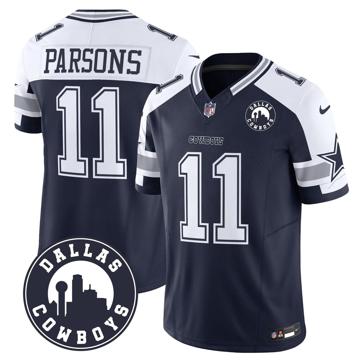 Cowboys "Dallas City" Patch Vapor Limited Jersey - All Stitched - image 22