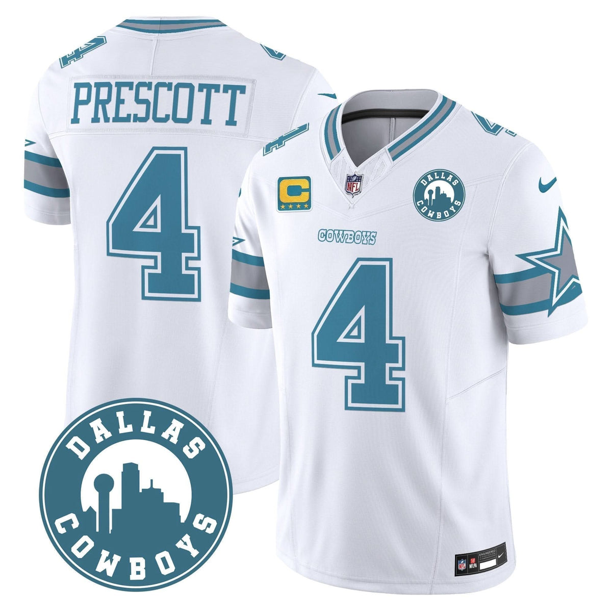 Cowboys "Dallas City" Patch Vapor Limited Jersey - All Stitched - image 30