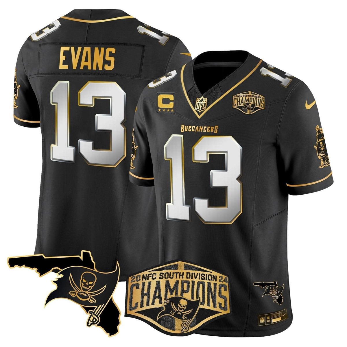 Buccaneers 2024 NFC South Division Champions Patch Gold Vapor Limited Jersey - All Stitched - image 28