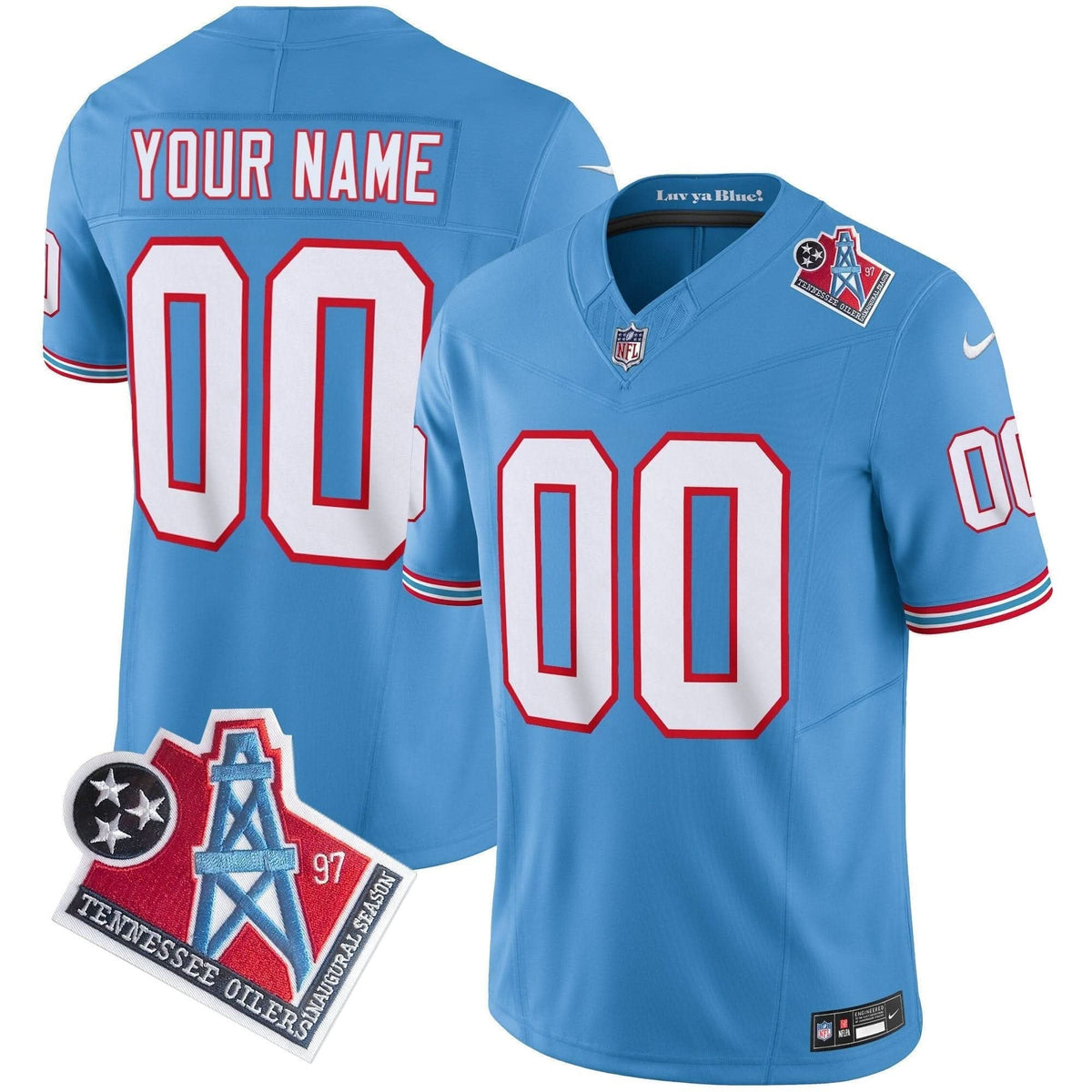 Titans 1997 Throwback Limited Vapor Custom Jersey V2 - All Stitched - image 3