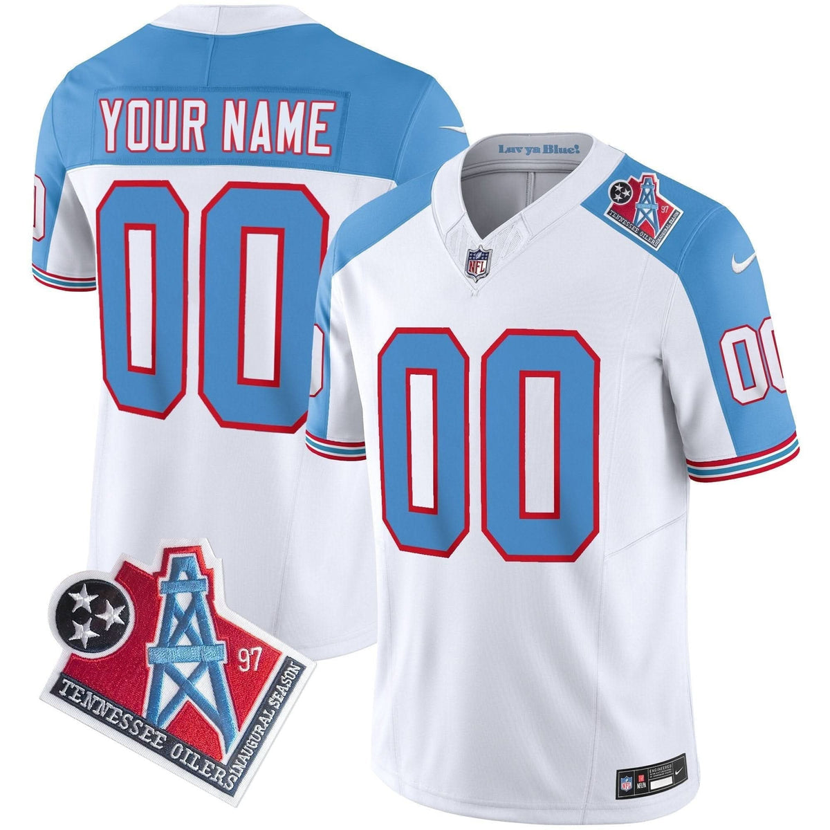 Titans 1997 Throwback Limited Vapor Custom Jersey V2 - All Stitched - image 7