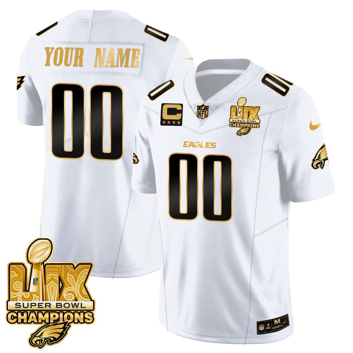 Custom Name/Gender Philadelphia Eagles Super Bowl LIX Champions Vapor Limited Jersey - All Stitched - image 8