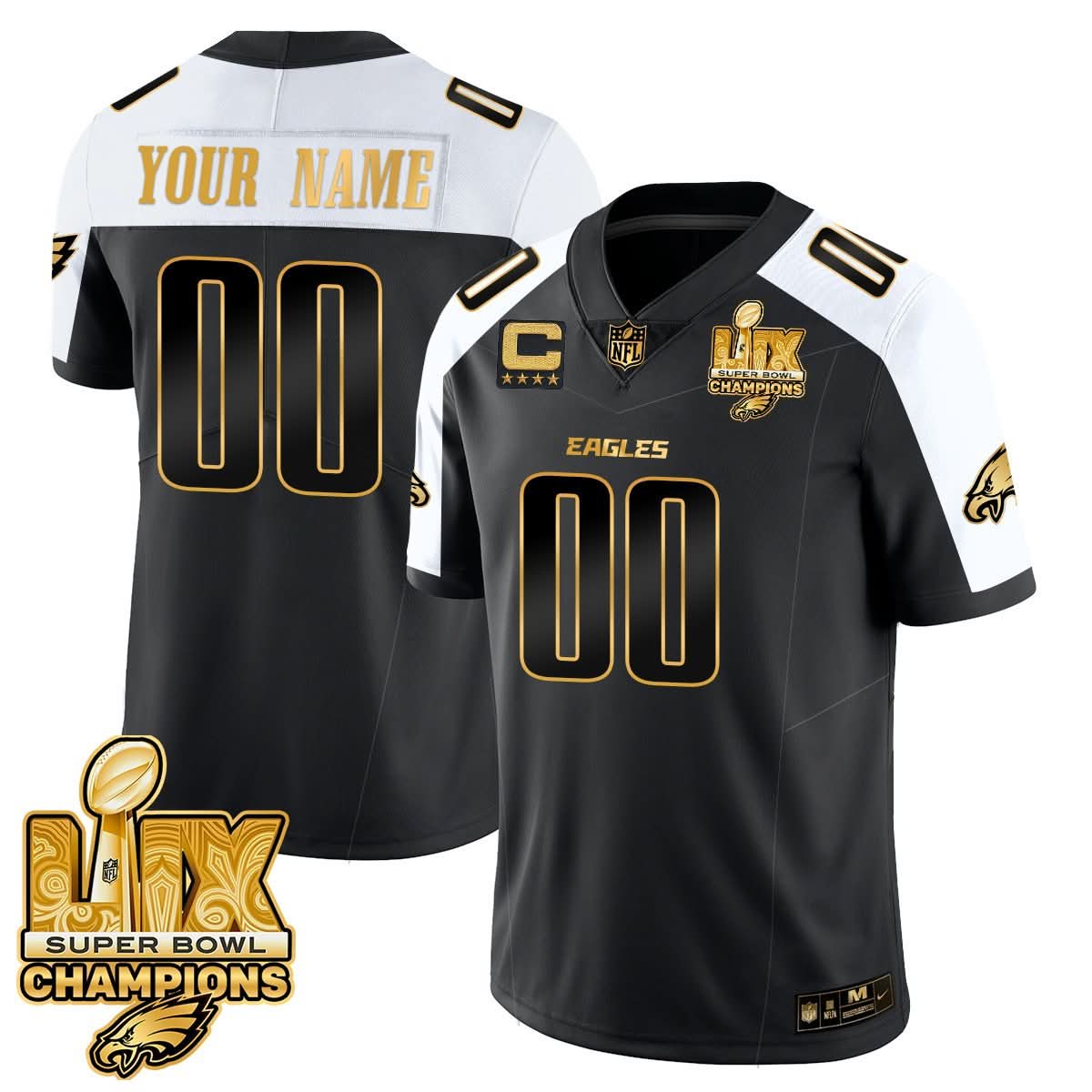 Custom Name/Gender Philadelphia Eagles Super Bowl LIX Champions Vapor Limited Jersey - All Stitched - image 10